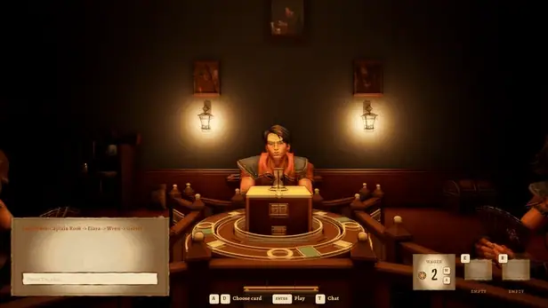 A player plays a card face down and announces what it does
