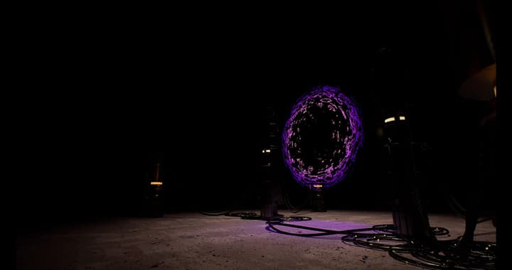 The portal, almost lost in darkness